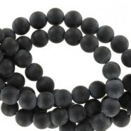Natural stone beads round 4mm matte Black agate